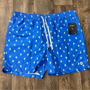Eddie Bauer Men's Swim Trunks SPF 50+ Sasquatch Print Blue